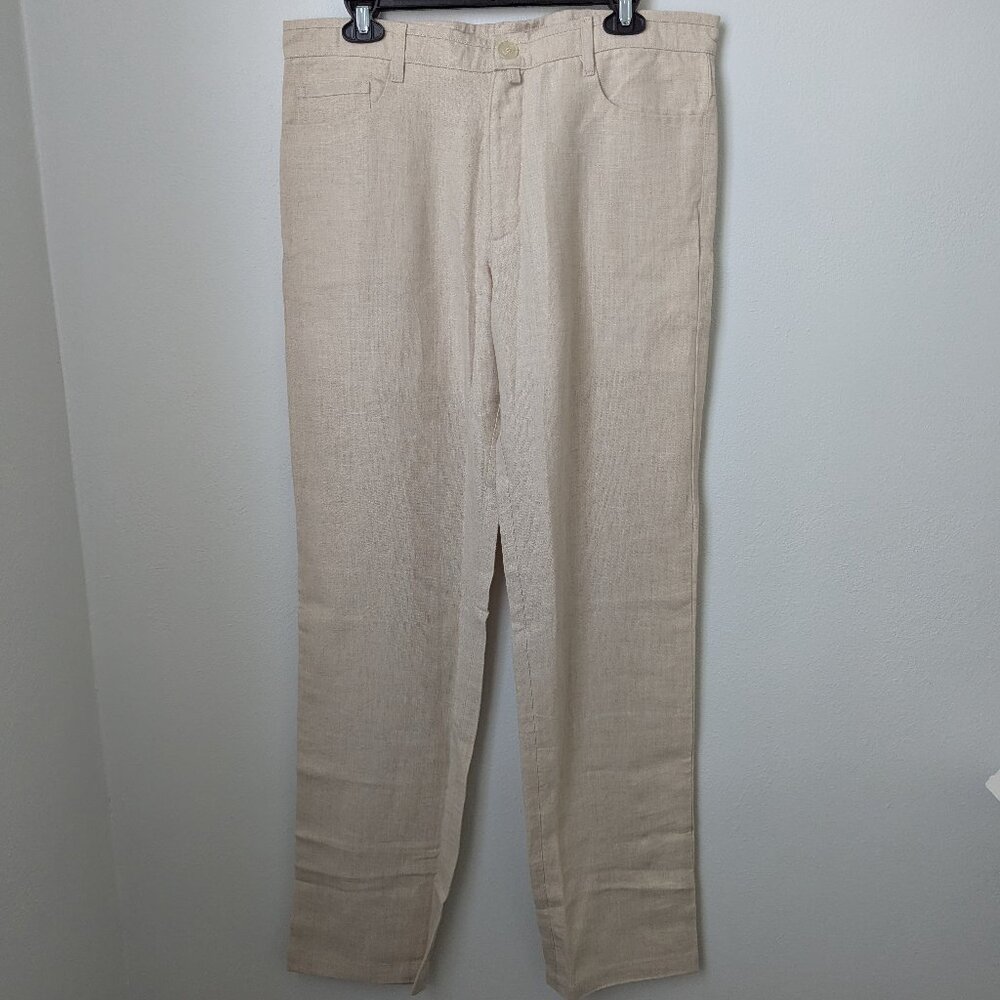 NWT Island Importer 100% Linen Pants, 34/34